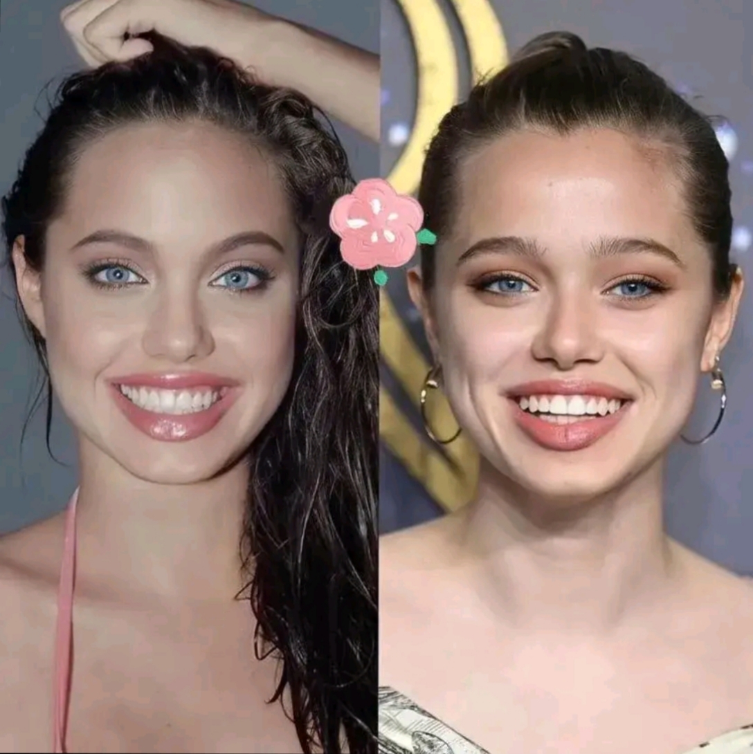 安吉丽娜.朱莉和皮特的女儿,和朱莉简直一模一样.