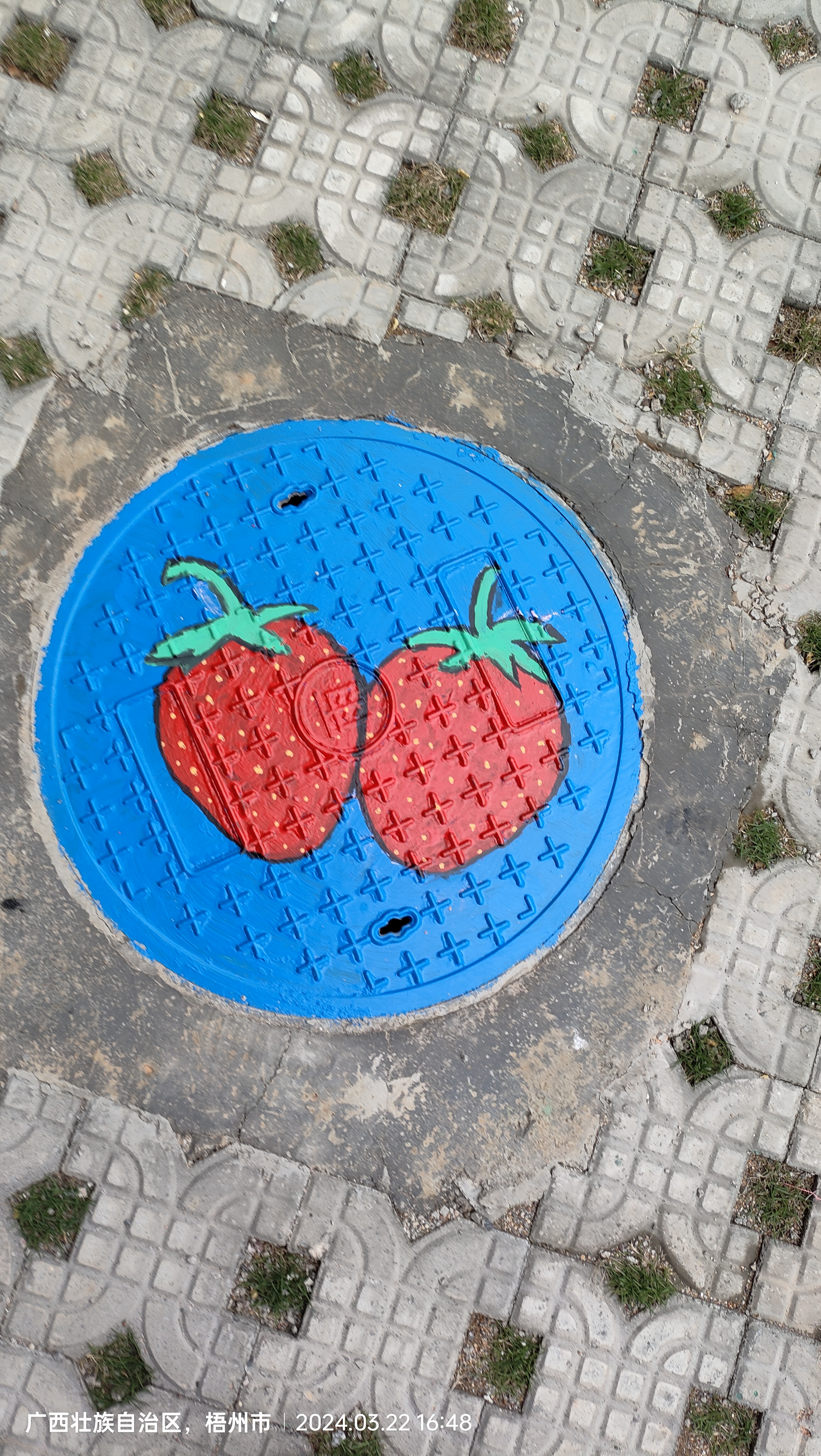 井盖美化让井盖开心起来!谁穿新衣不开心噢![吃瓜]