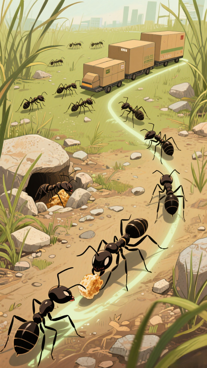 找吃的时,它们会留下信息素当"路标"