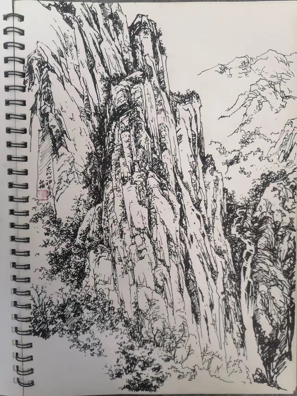 钢笔速写|名山大川