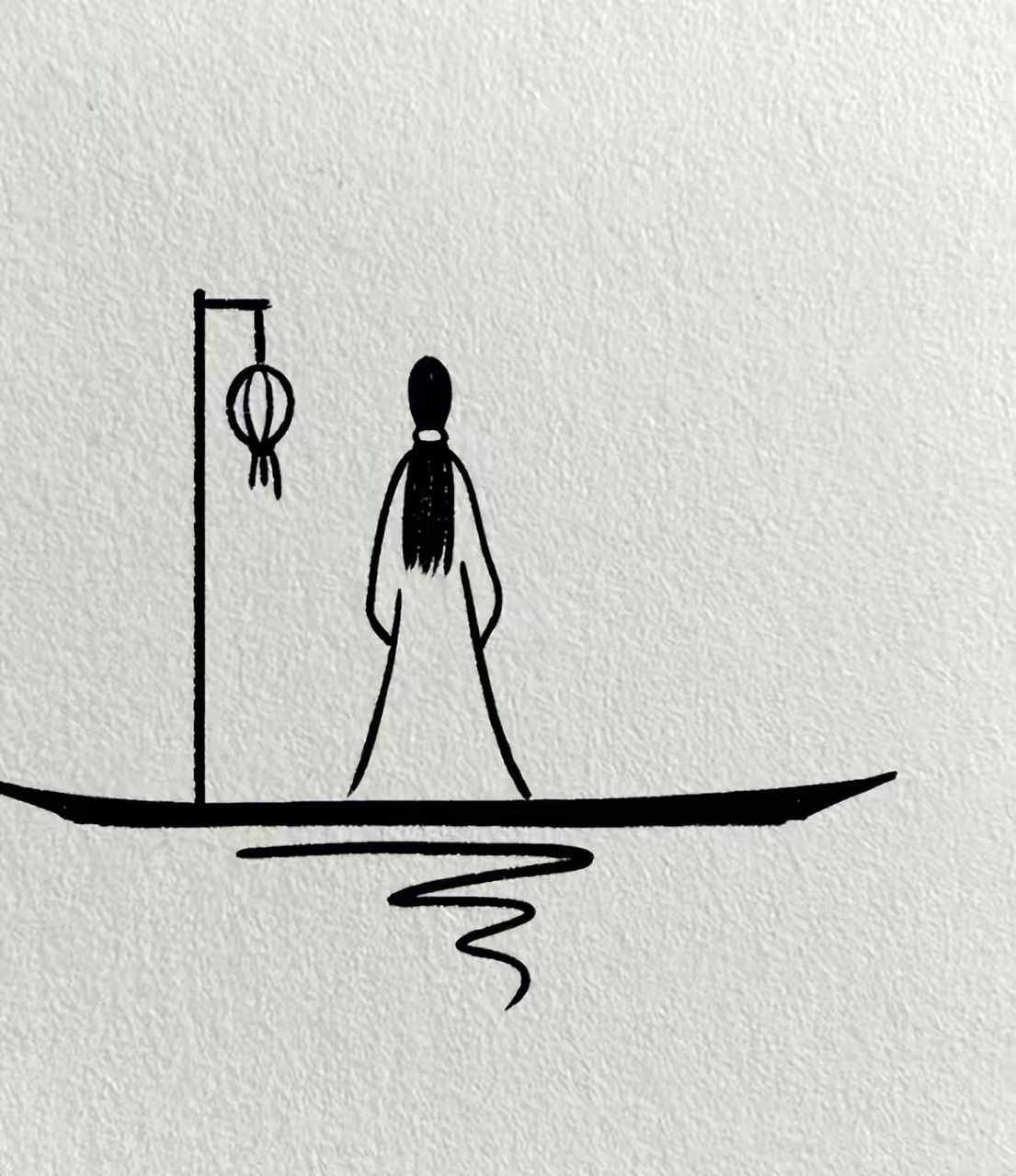 古风意境|简笔画教程图 #童画嘉年华