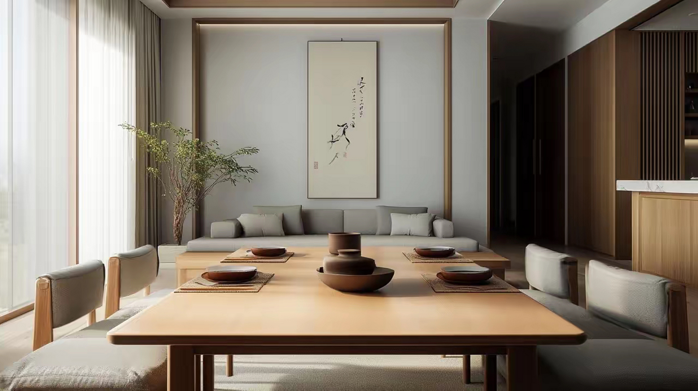 新中式客厅,一抹禅意,一隅宁静.