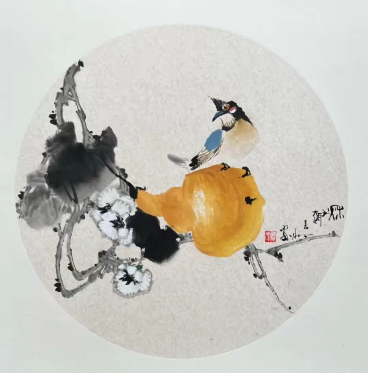 国画| 花鸟写意作品 春意盎然,黄鹂轻啼,枝头跃动生命的韵律.