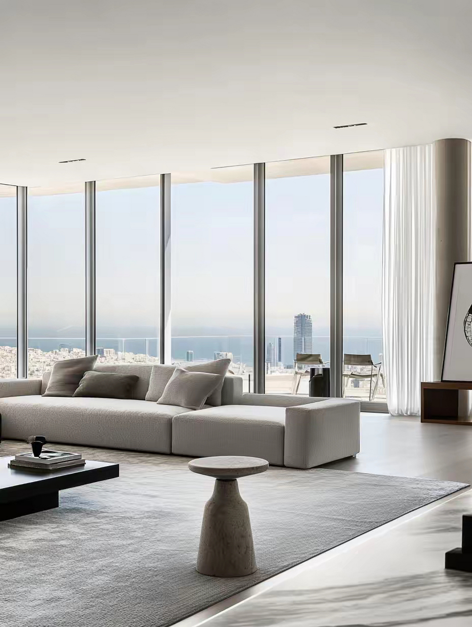 都市丽人|简约风格 坐拥城市天际线的豪华客厅,生活就是如此惬意.