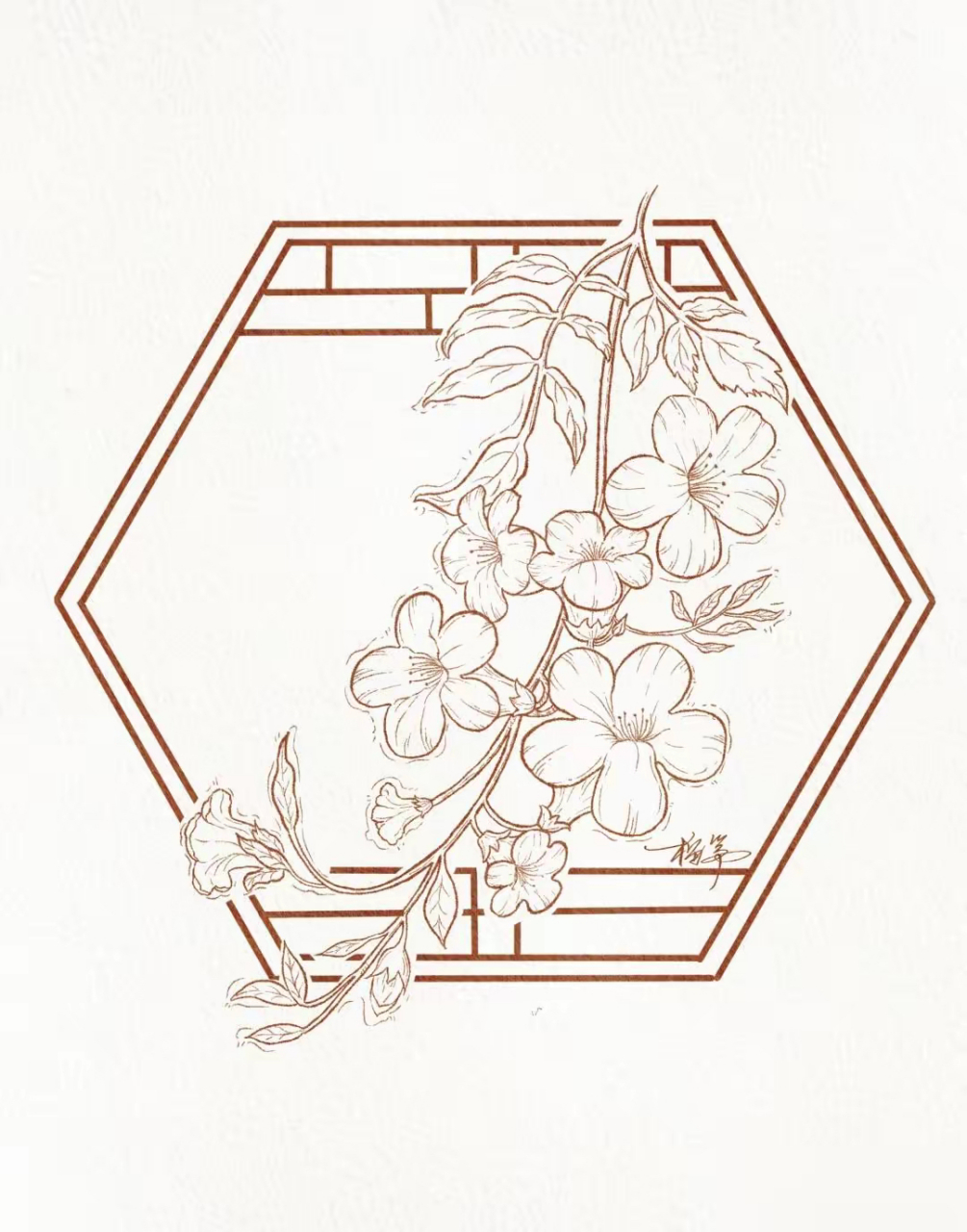 白描 | 花卉图谱 月下牡丹,夜间的花园也如此芬芳.