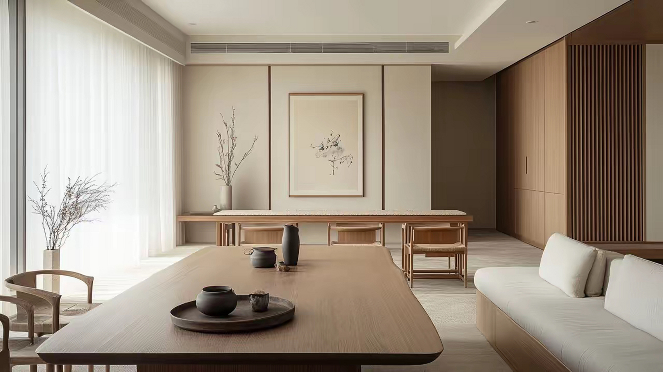 新中式客厅,一抹禅意,一隅宁静.