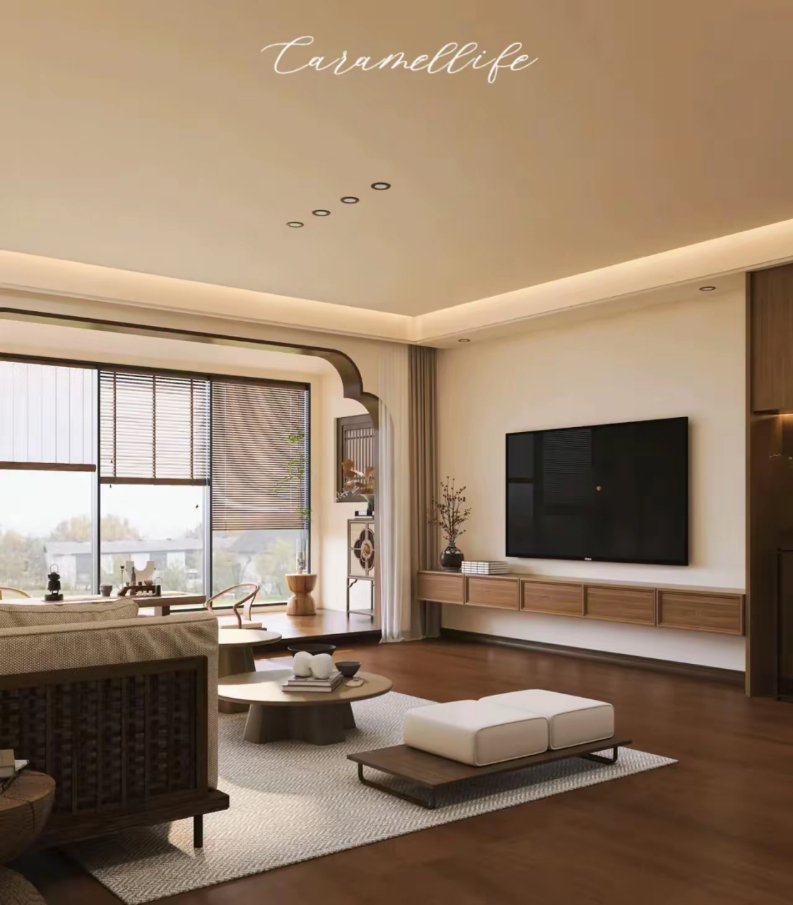 新中式客厅,禅意悠然,共享静谧时光.