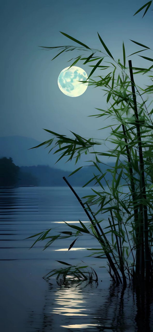 壁纸|月下竹林