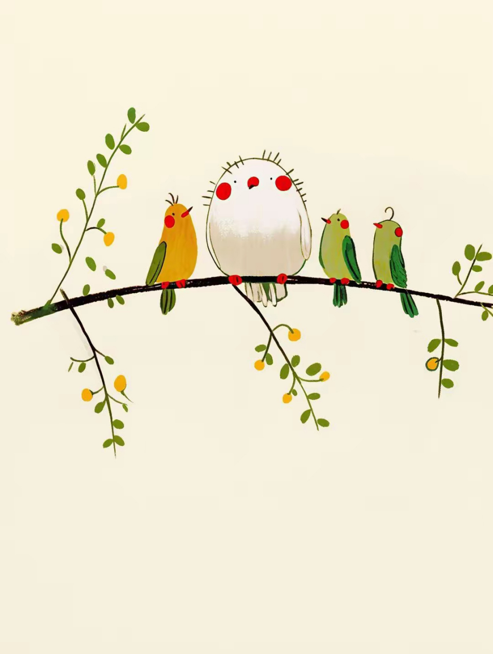 童趣|创意绘画 春日枝头,色彩斑斓的七彩鸟儿,叽叽喳喳,好不热闹!