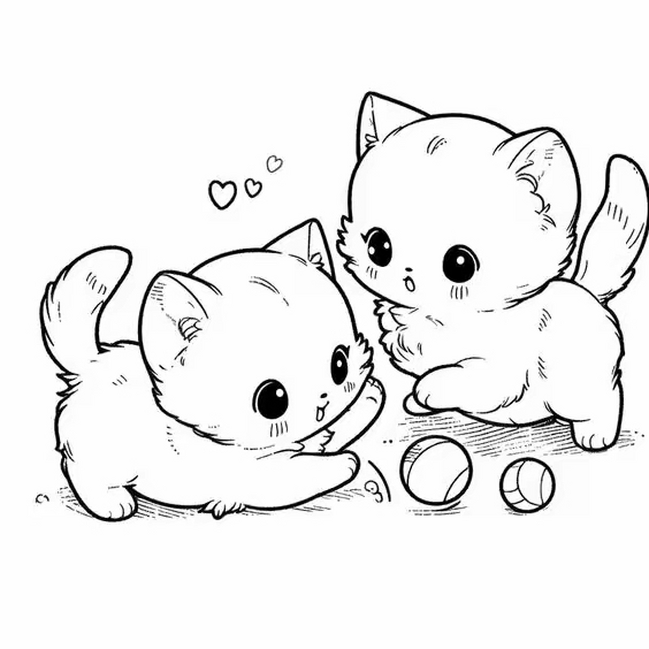 两只小猫嬉戏,萌态百出真可爱.