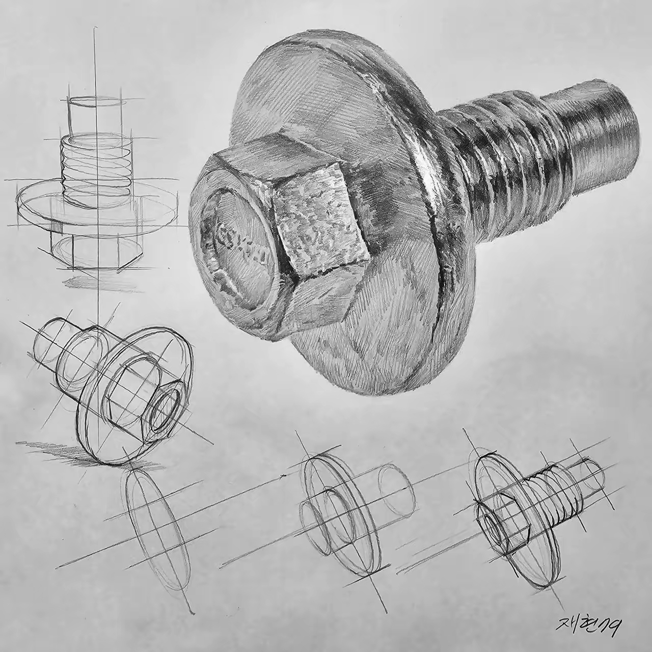 水体素描图片