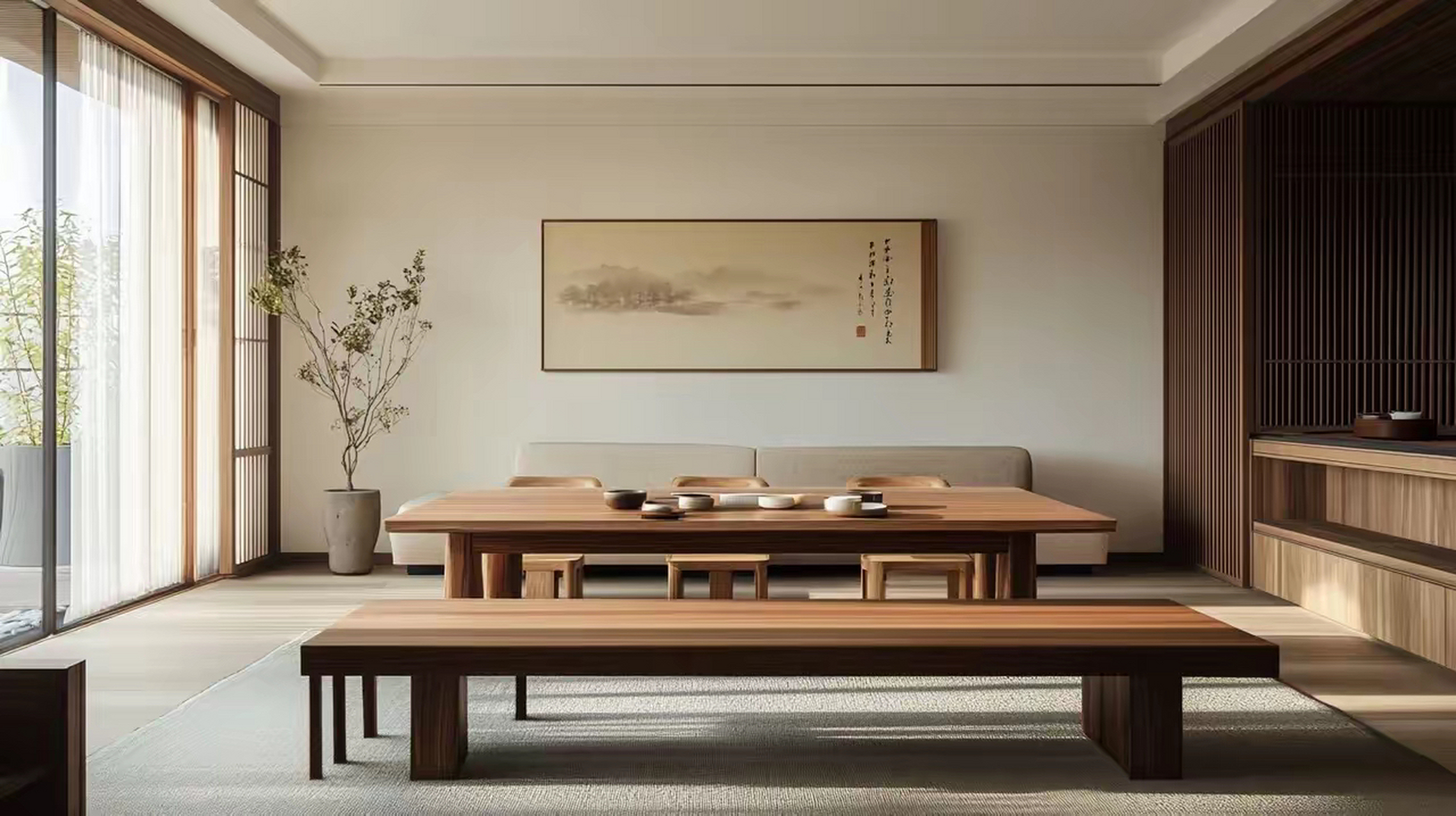 新中式客厅,一抹禅意,一隅宁静.