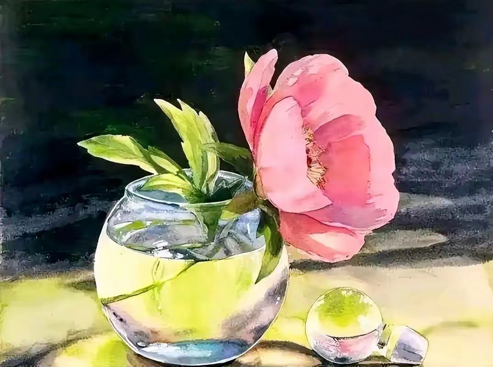 法国9193水彩画家delphine poussot 静物作品