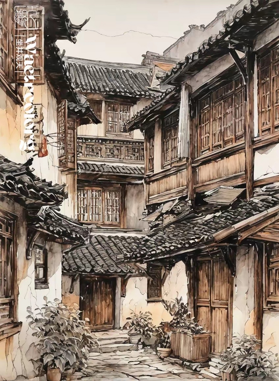 水彩|江南古镇