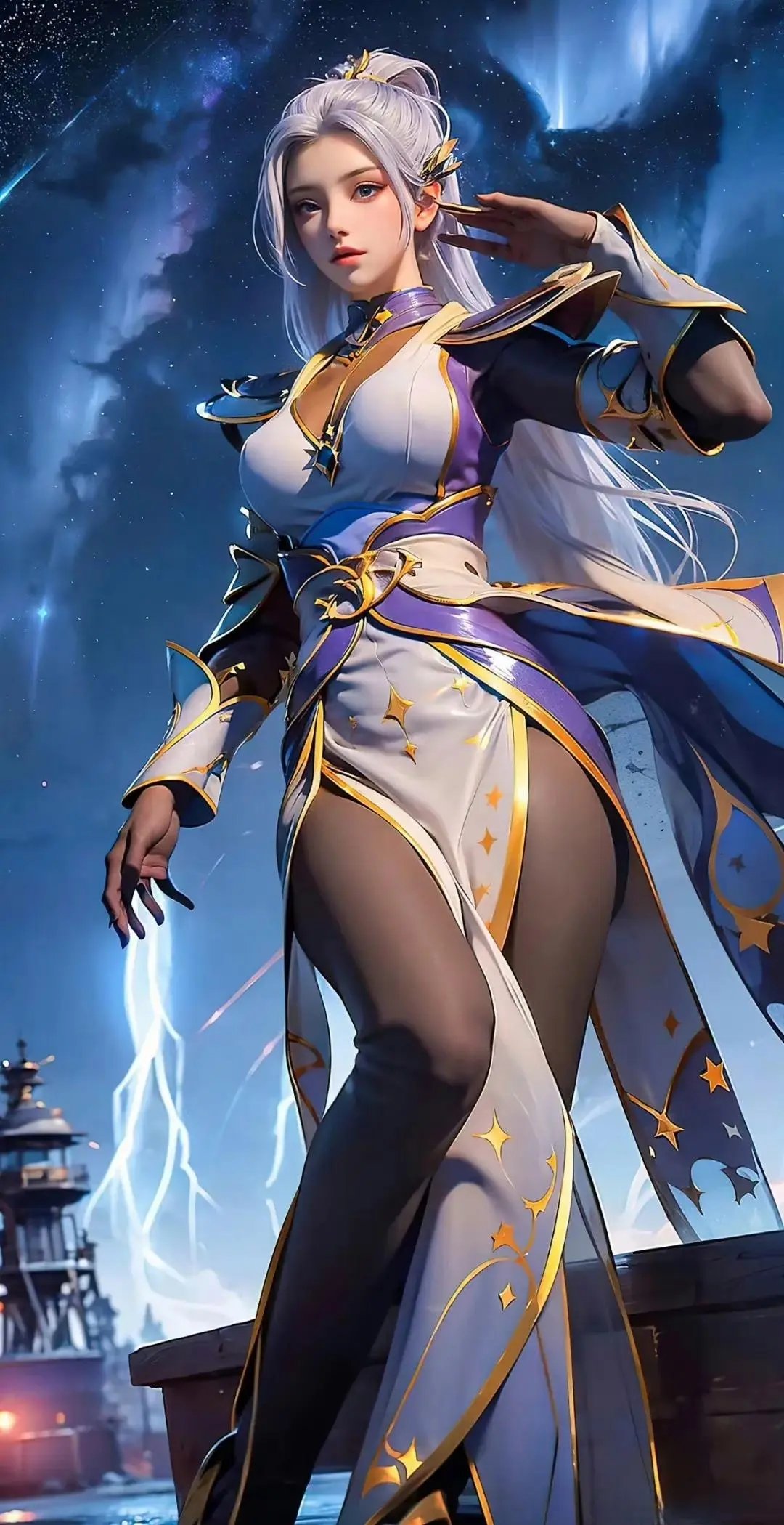 斗破女神韩月的黑丝美腿图片!