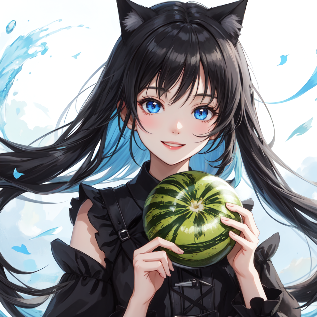 用ai生成的黑发猫耳刻晴图,再搭配一个ai的打油诗:刻晴刻骨,情深似海