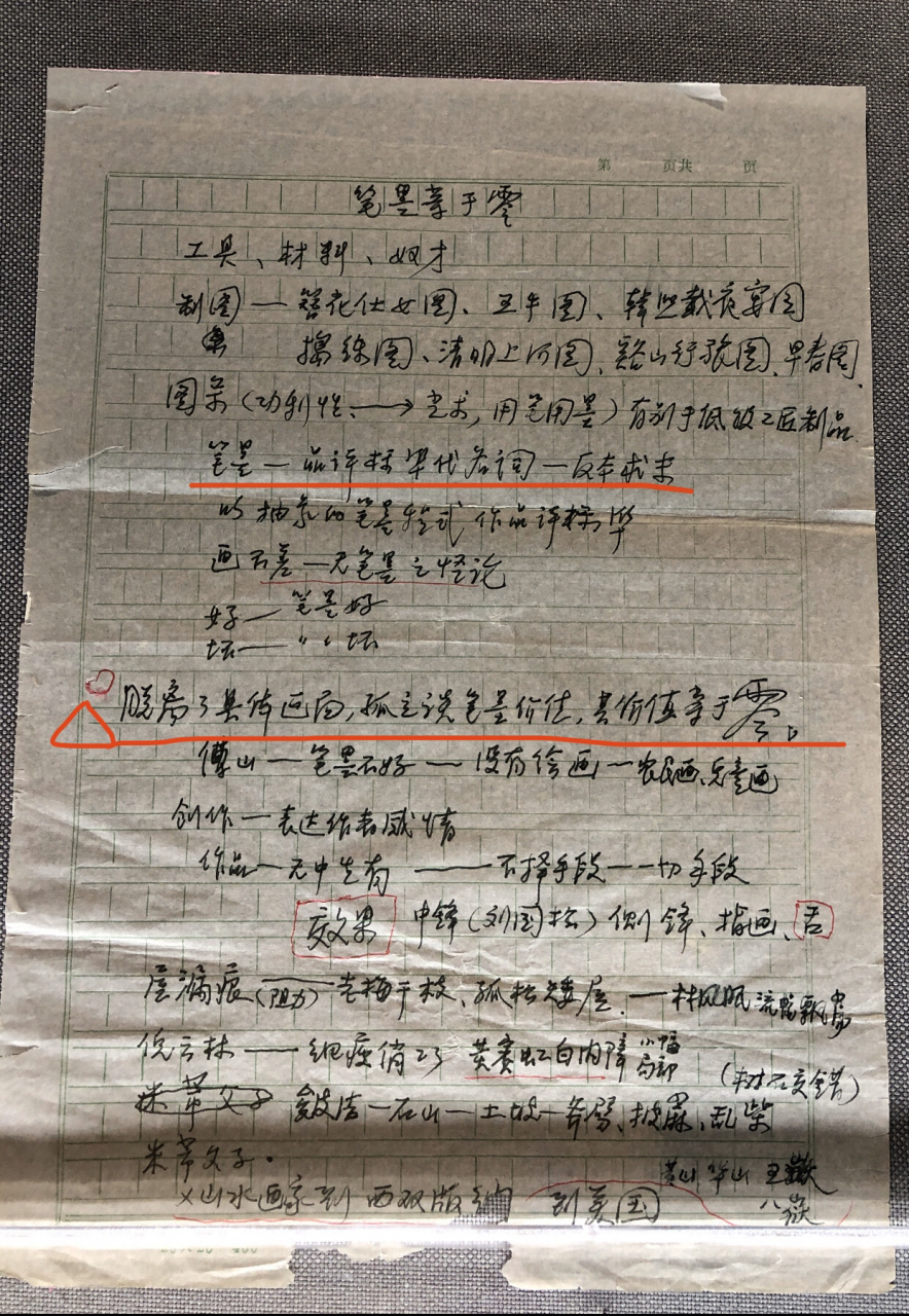 关于吴冠中"笔墨等于零"的断章取义式误解,原稿在此"脱离了具体画面