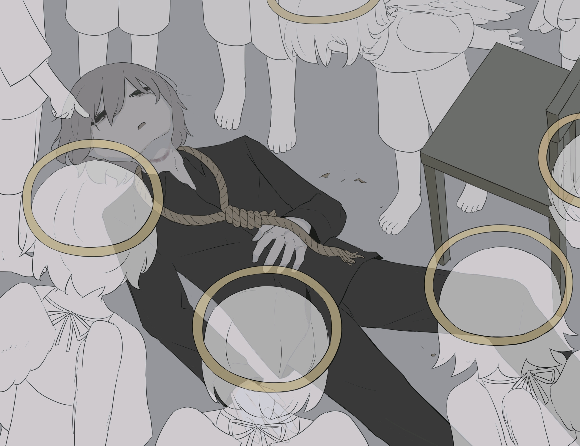 抑郁# 每天感到很累,不想动  画师:anogado