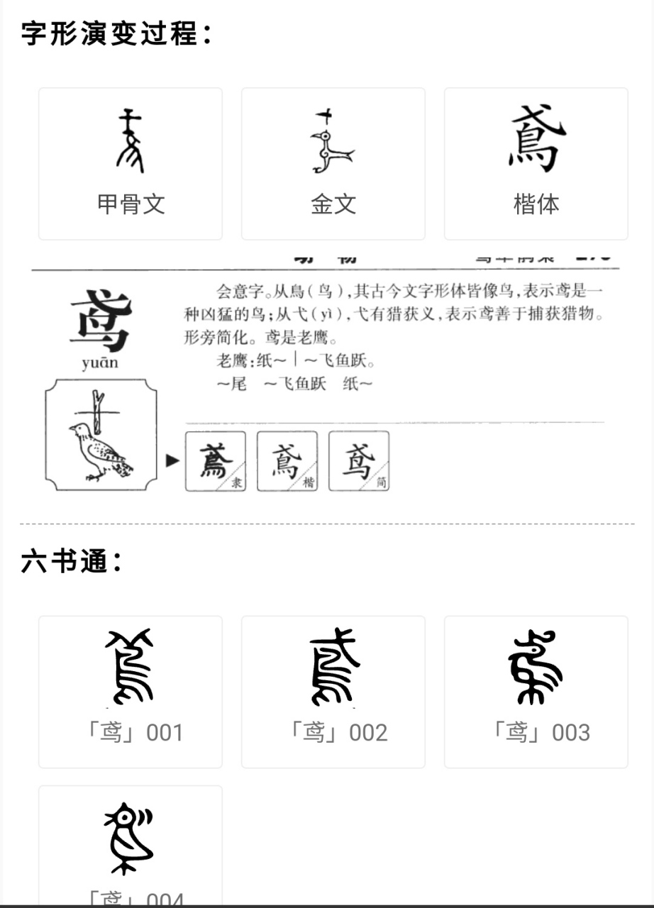 百度了一下鸢字的甲骨文,篆书,草书,行书,还真没看到这种写法.