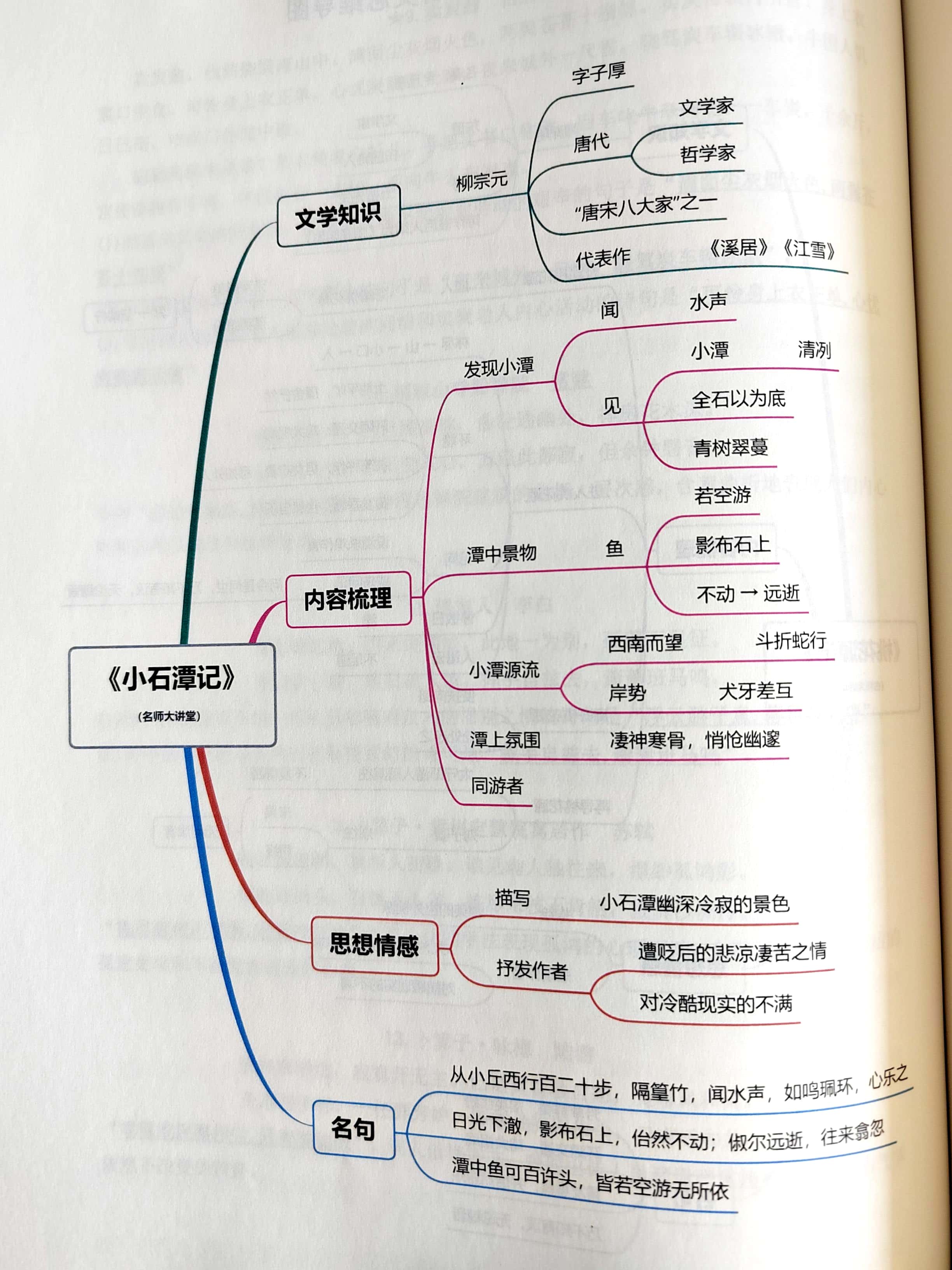 小石潭记思维导图背诵图片