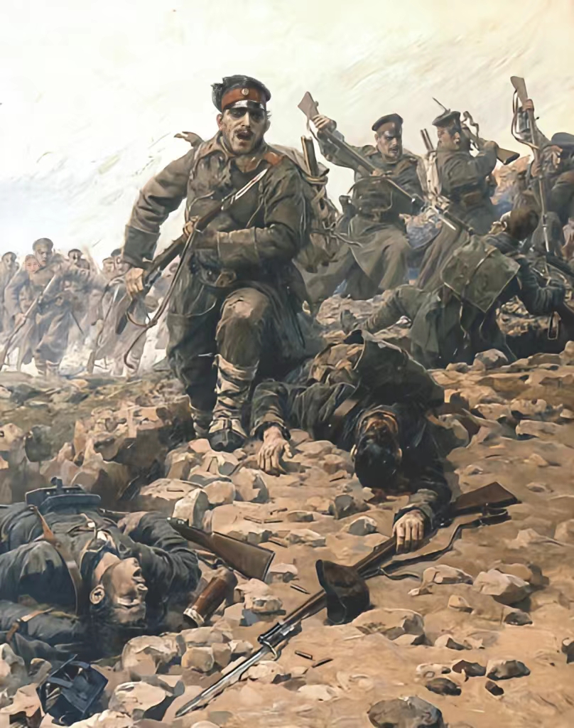 这是第一次巴尔干战争中,保加利亚发布的跟土耳其浴血奋战的宣传画