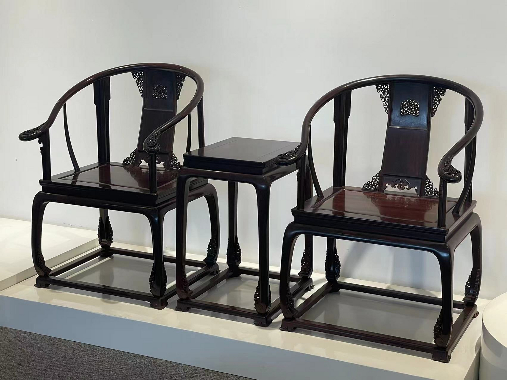 印度小叶紫檀皇宫椅三件套