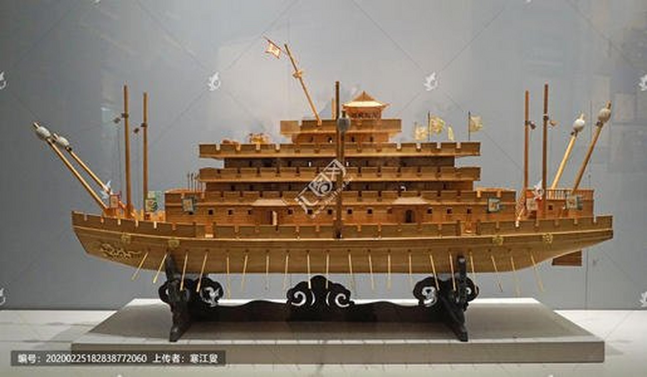 隋代五牙舰,是中国古代战船,起楼五层,因出现于隋代而得名隋代五牙舰