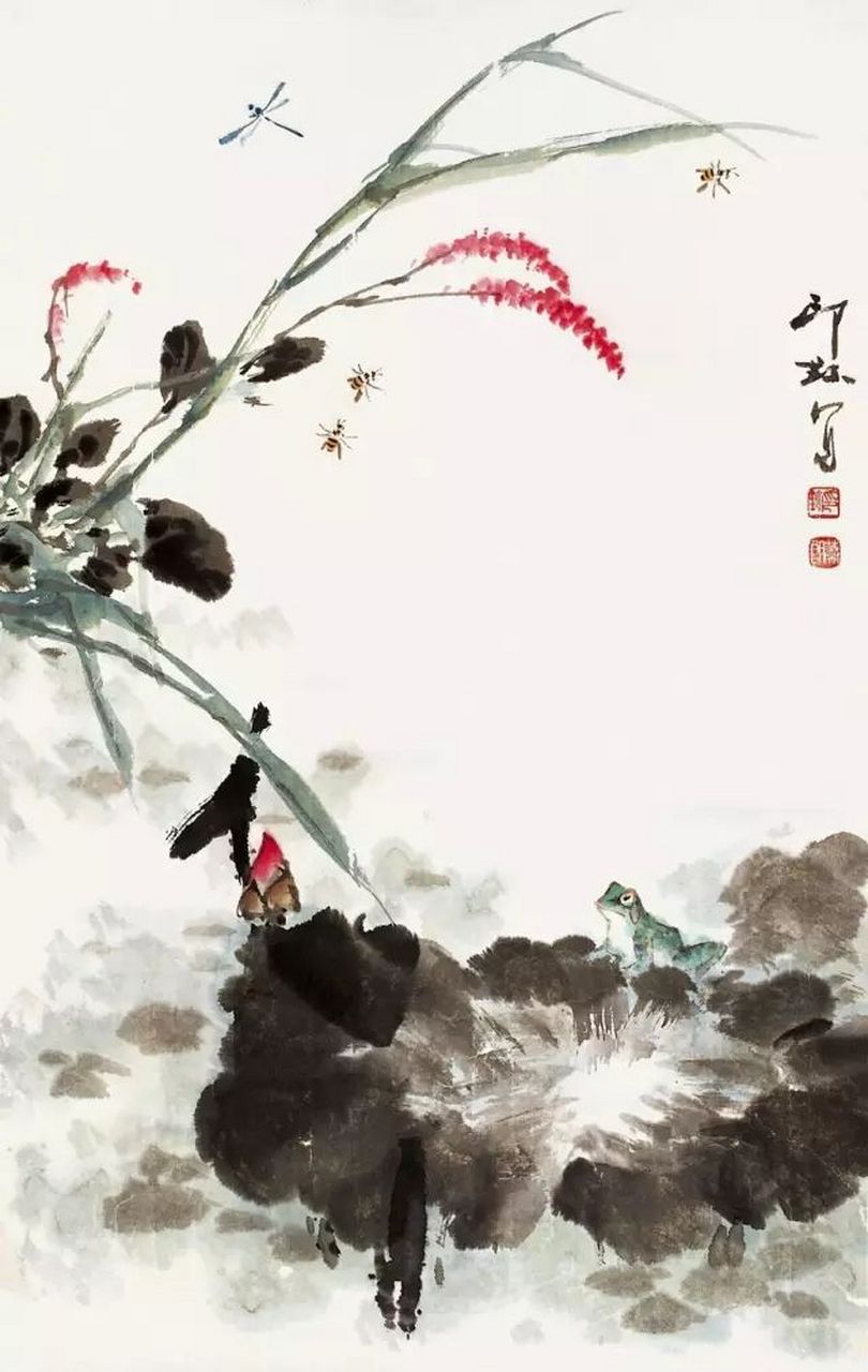 名家画作欣赏# #传统文化# 萧朗(1917~2010),著名小写意花鸟画家