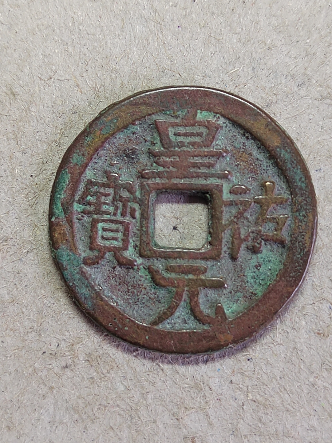皇祐元宝是于北宋仁宗皇祐年间(公元1049～1054年)铸,之前未见记载,为