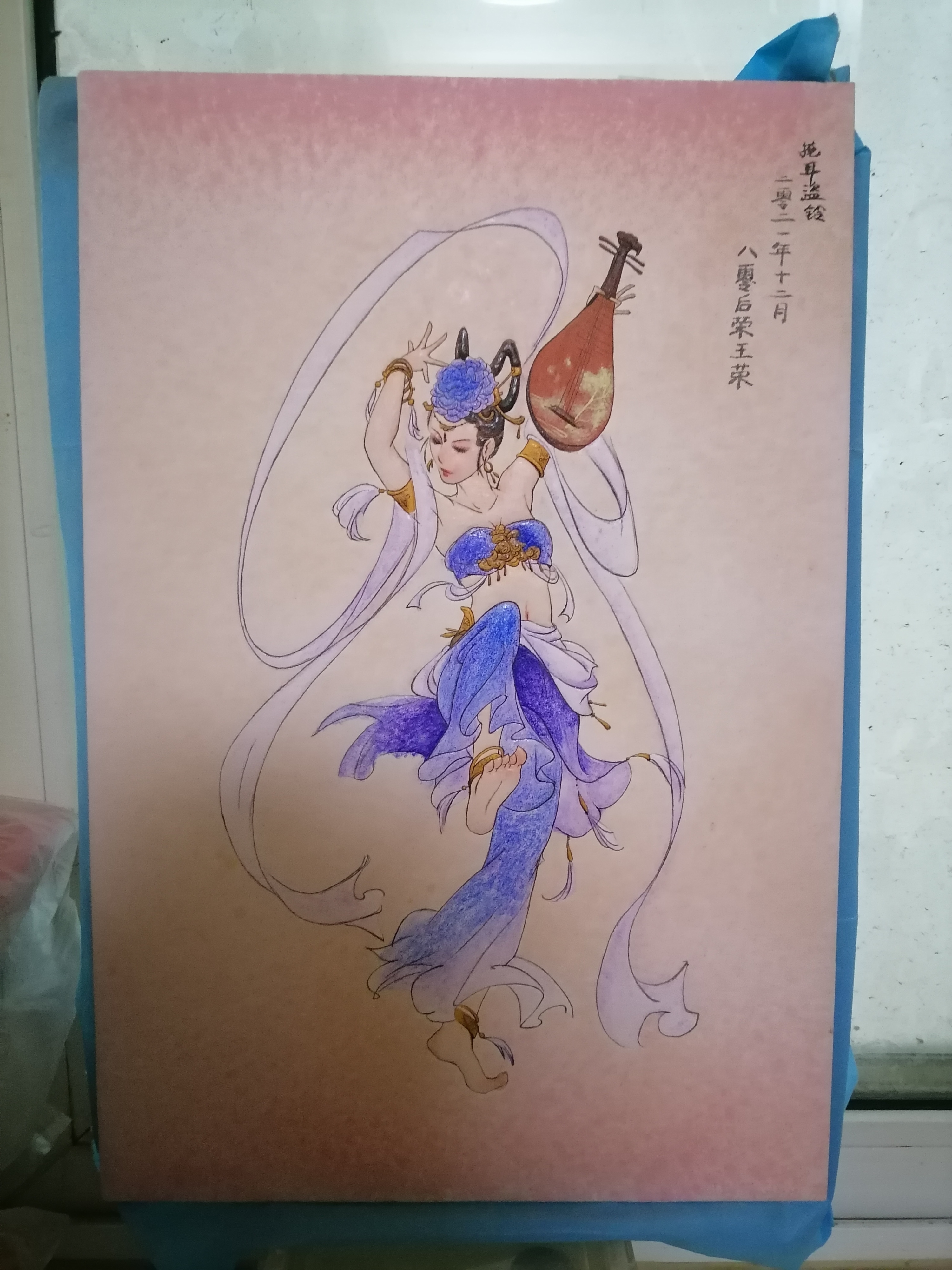 本人的陶艺壁画:  "敦煌壁画·陶艺版"之《掩耳盗铃》.