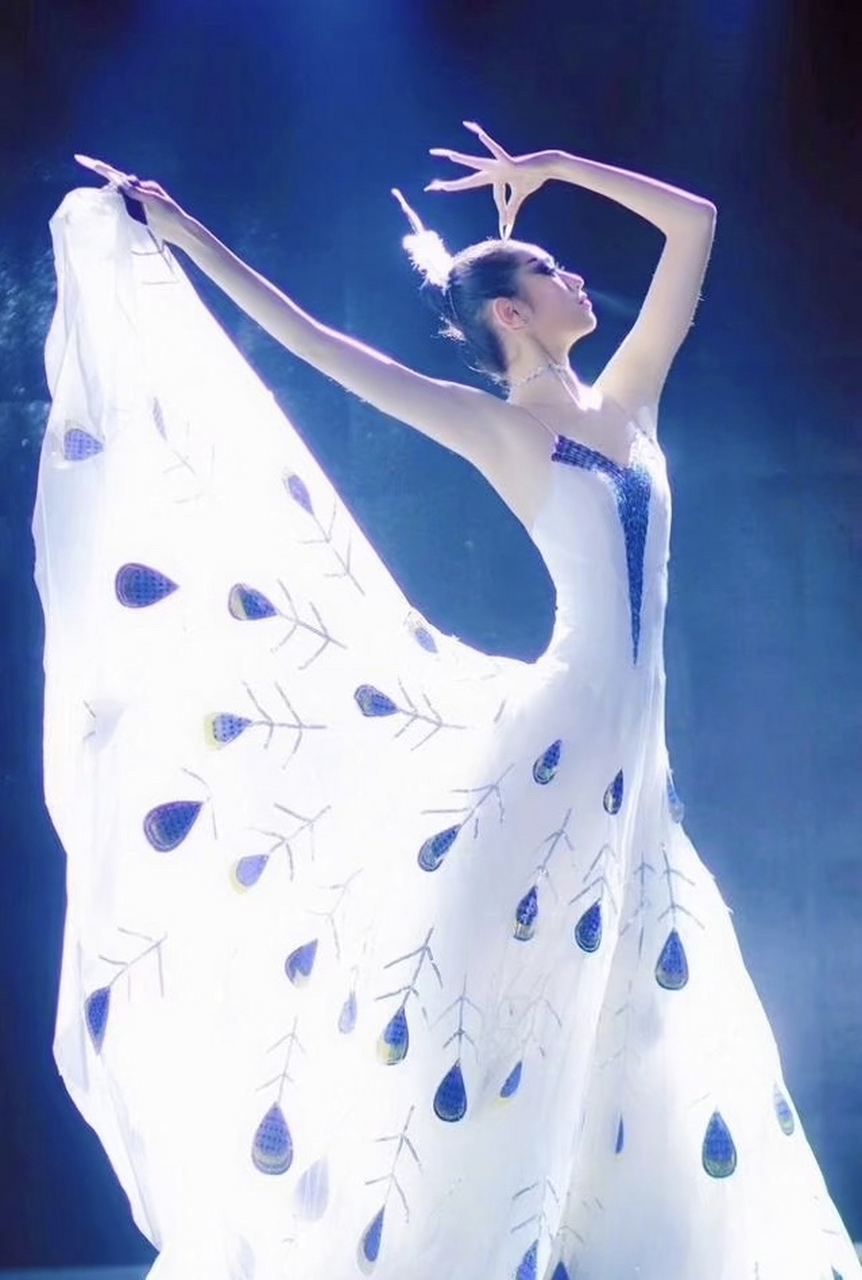 民族舞蹈家杨丽萍的孔雀舞真是出神入化,美不胜收.