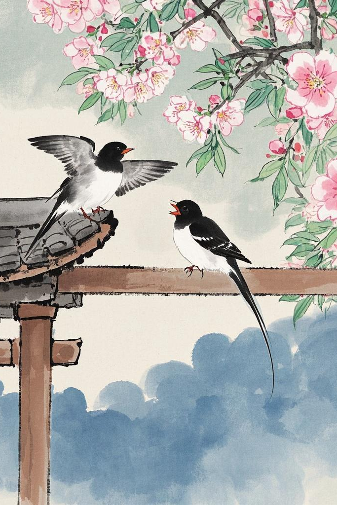 乳燕穿堂传吉讯,繁花照眼彩云腾.#唐诗宋词