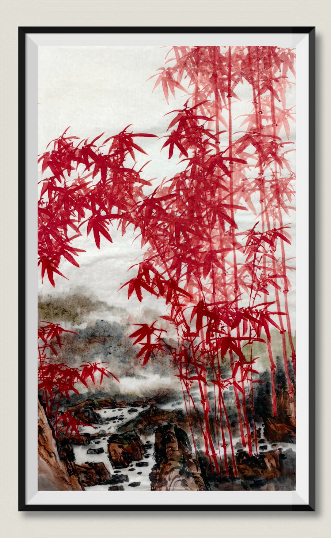 孟轩泉朱砂竹,紫气东来