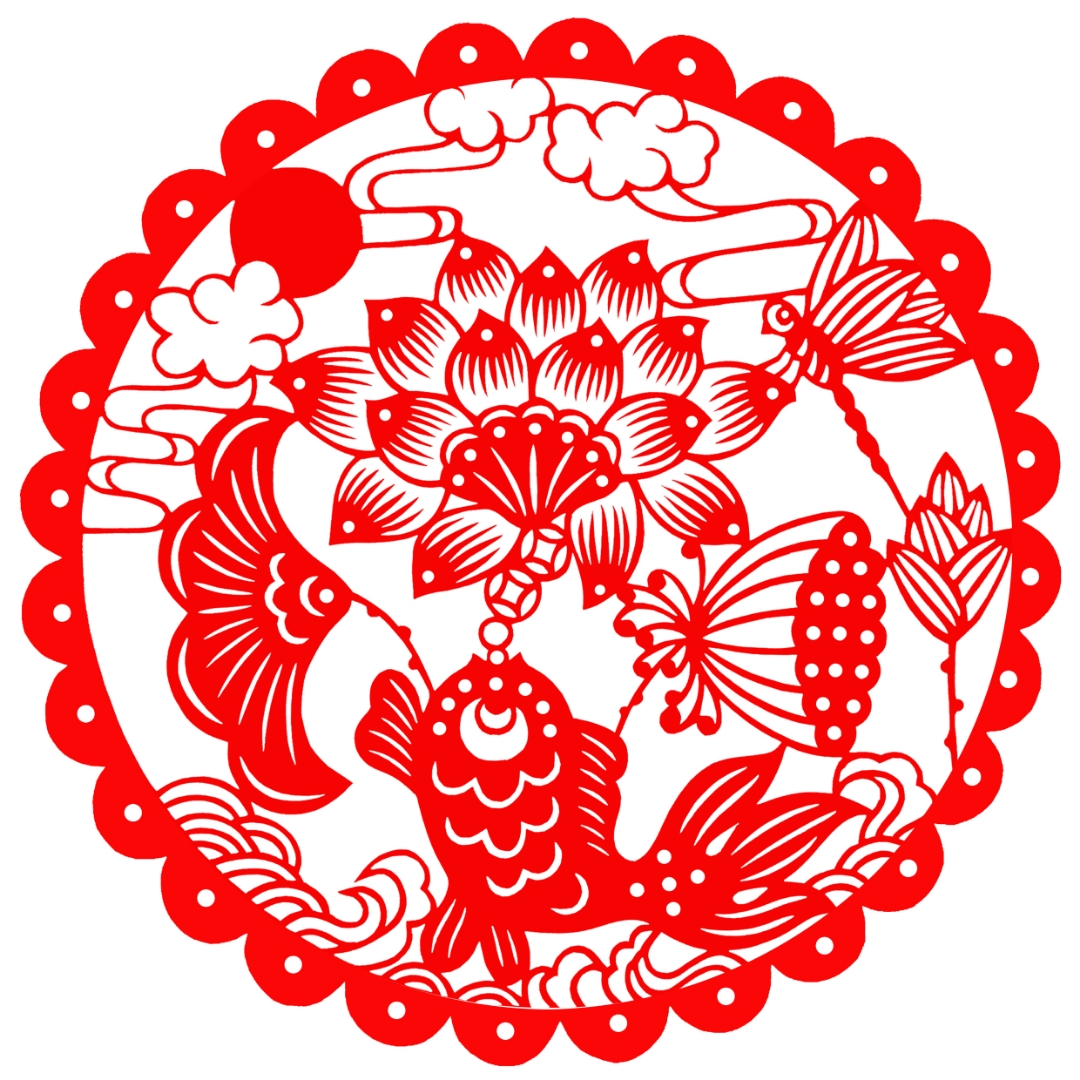 哇,这剪纸作品真精致,鱼儿游得欢,花儿开得艳,生活气息扑面而来!
