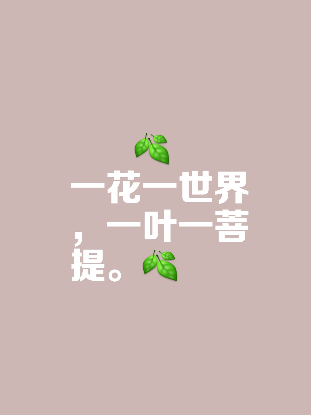 一花一世界,一叶一菩提.