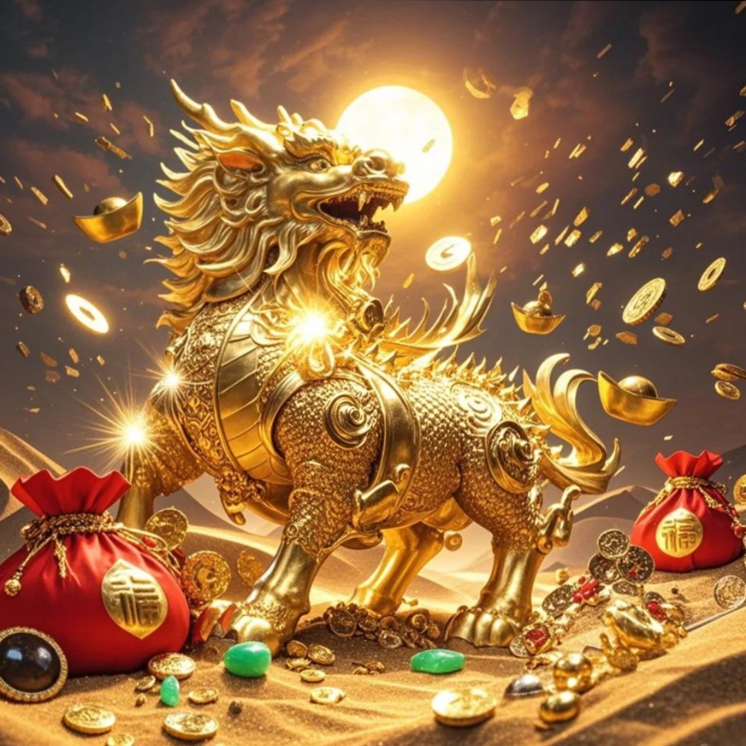 这样瑞麒麟太美了,麒麟献瑞财广进,富贵吉祥福满堂,富贵吉祥,麒麟踏