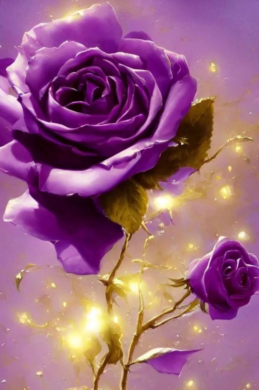 娇艳多彩的深邃紫玫瑰,花瓣细腻而柔软,花朵绽放忧郁高贵之韵,象低语