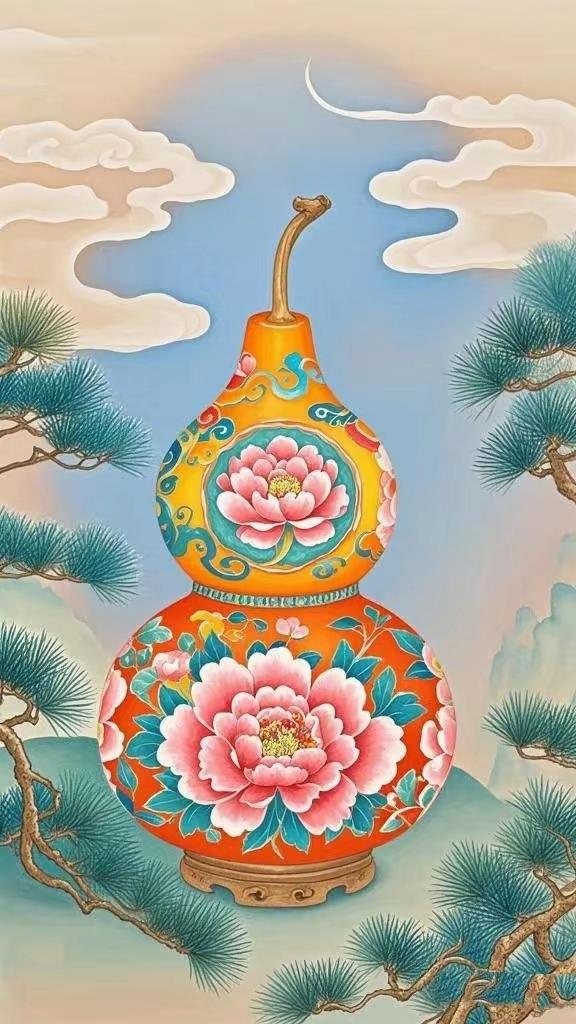 哇,这画里的凤凰花瓶太美了,看得我眼睛都亮了!