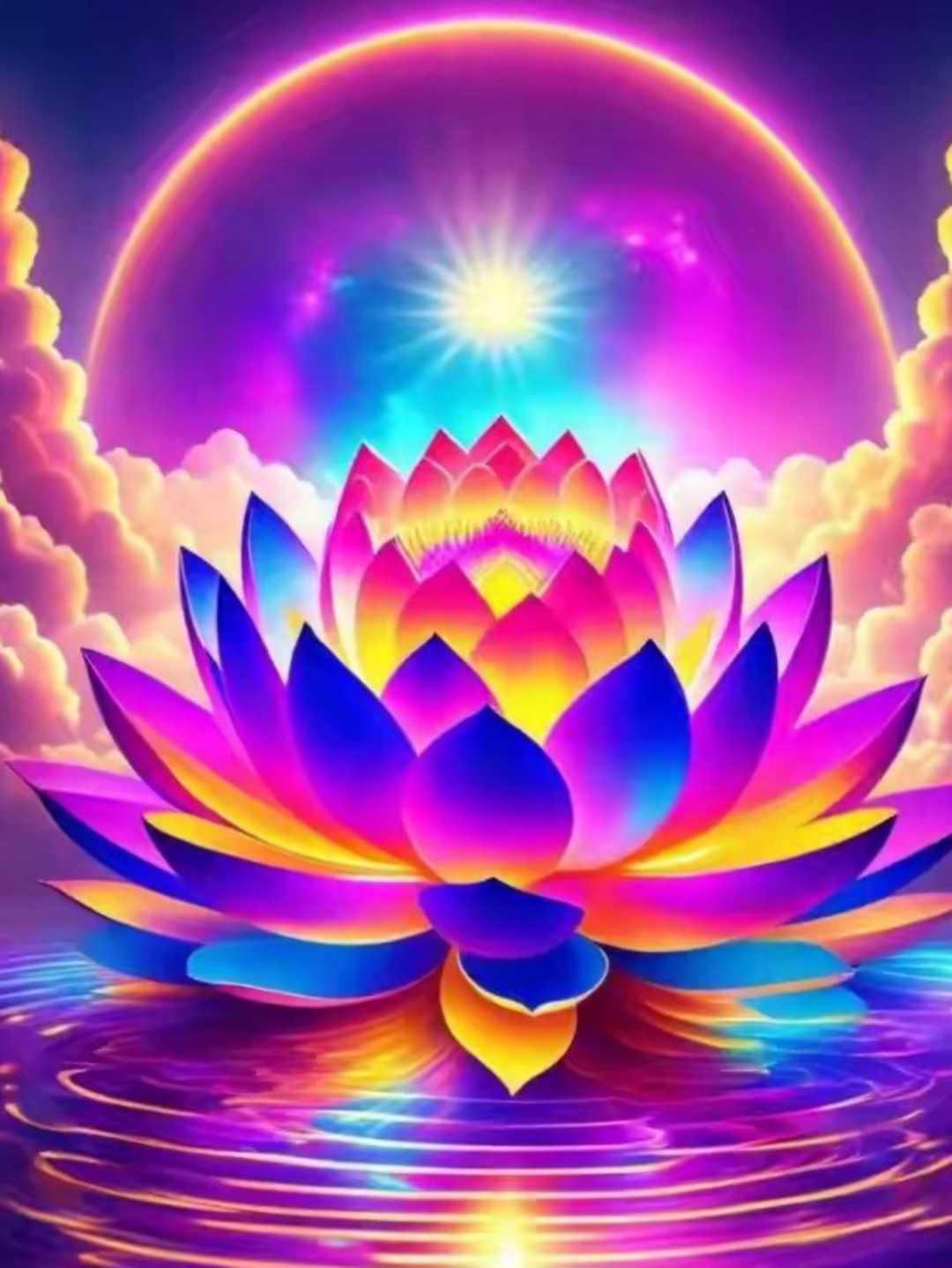 哇,这朵彩色的莲花也太美了吧!