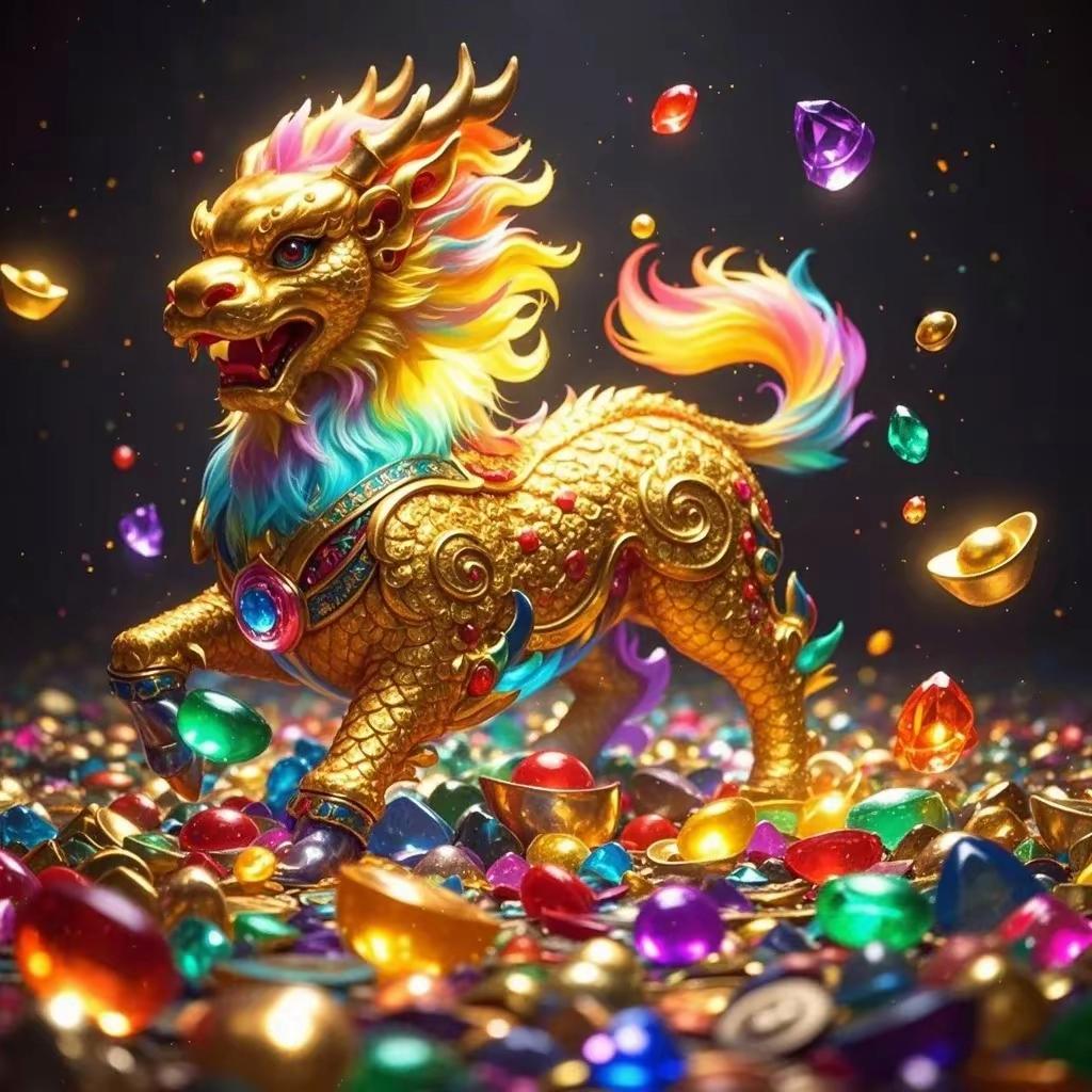 麒麟送福,富贵满堂,招财进宝,前程似锦,福贵吉祥,福禄双全,福运连连