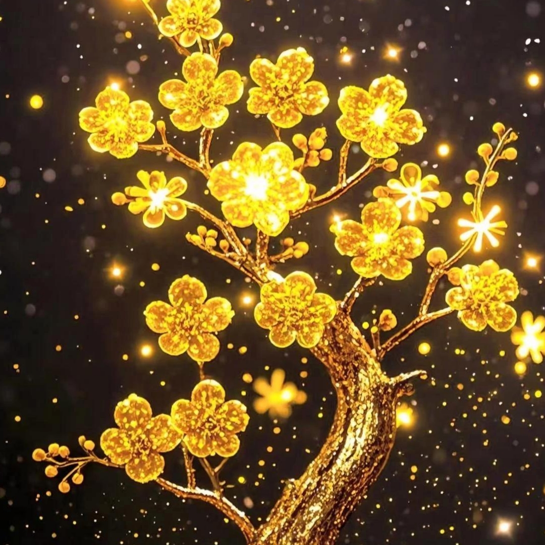 招财梅花,财源广进,花开富贵,万事如意,心想事成,幸福好运,福气满堂