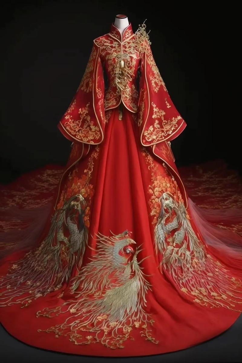 红色中式婚纱,宛如古典美人穿越而来!