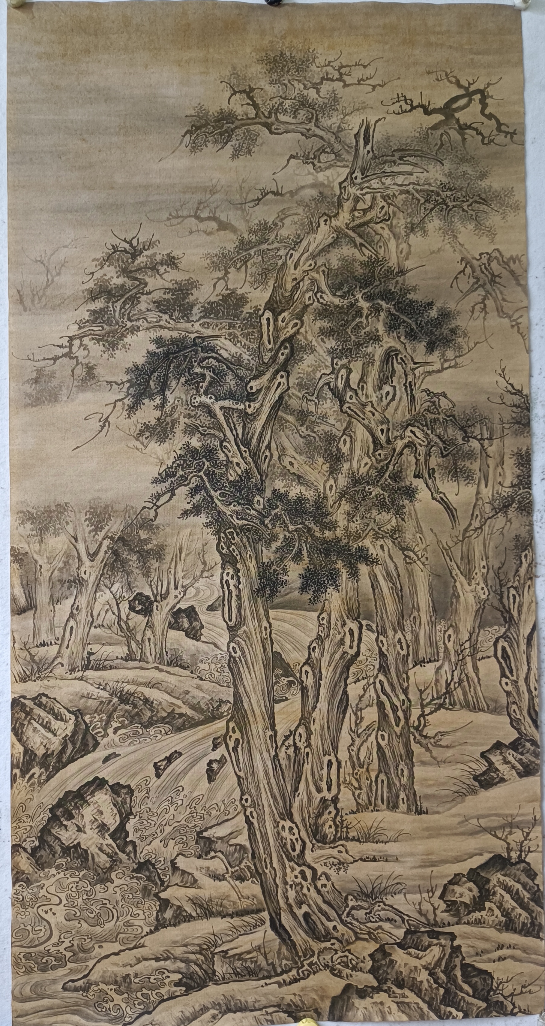 临摹北宋画家李成《寒林图》