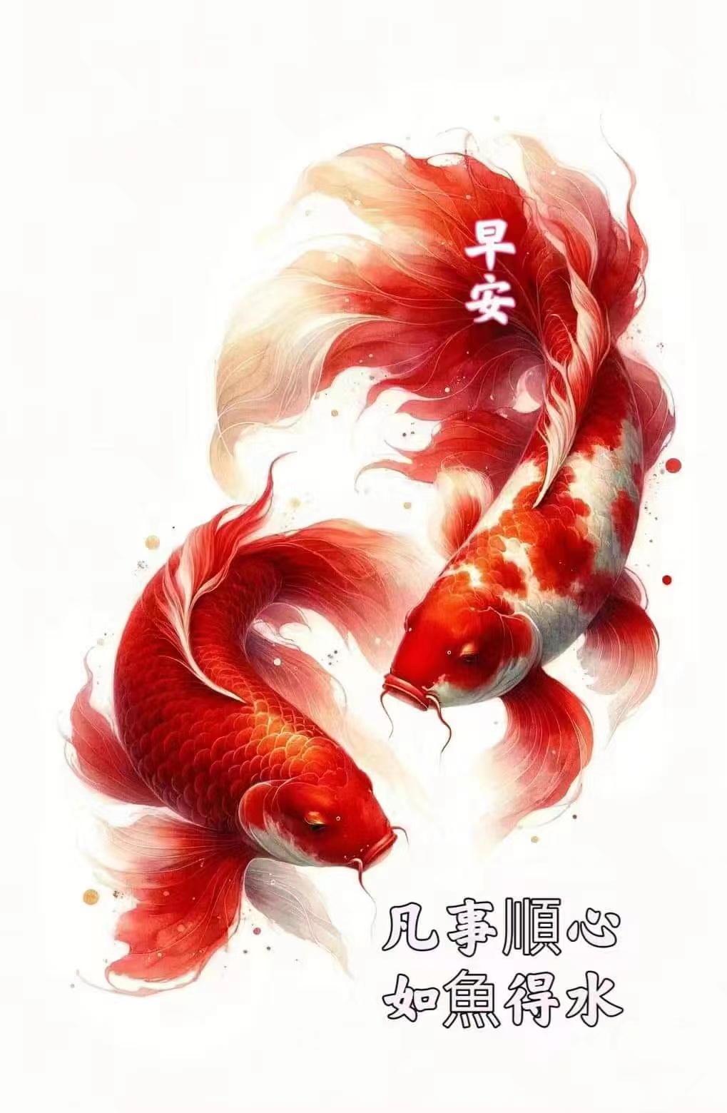 一旁"早安顺心"如鱼得水墨韵淋漓,笔触苍劲有力,满是对生活的美好祈愿