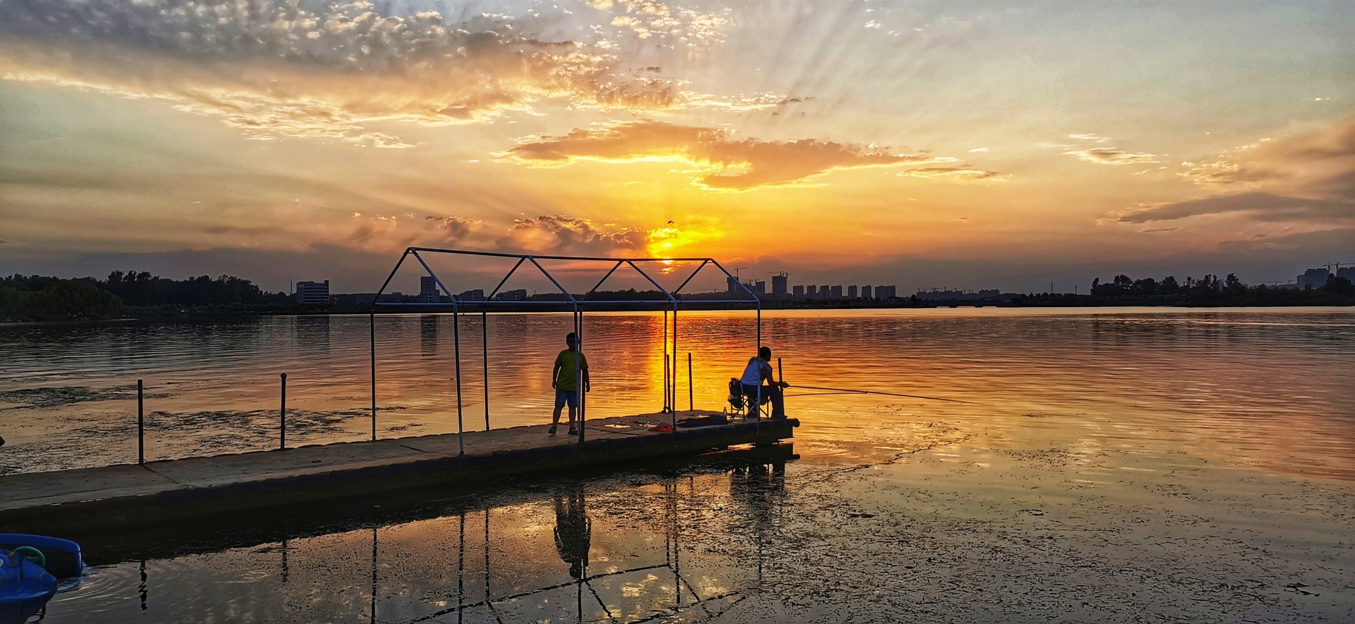 山東曹縣八里灣風景區 夕陽餘暉,八里灣風景區美的如畫.