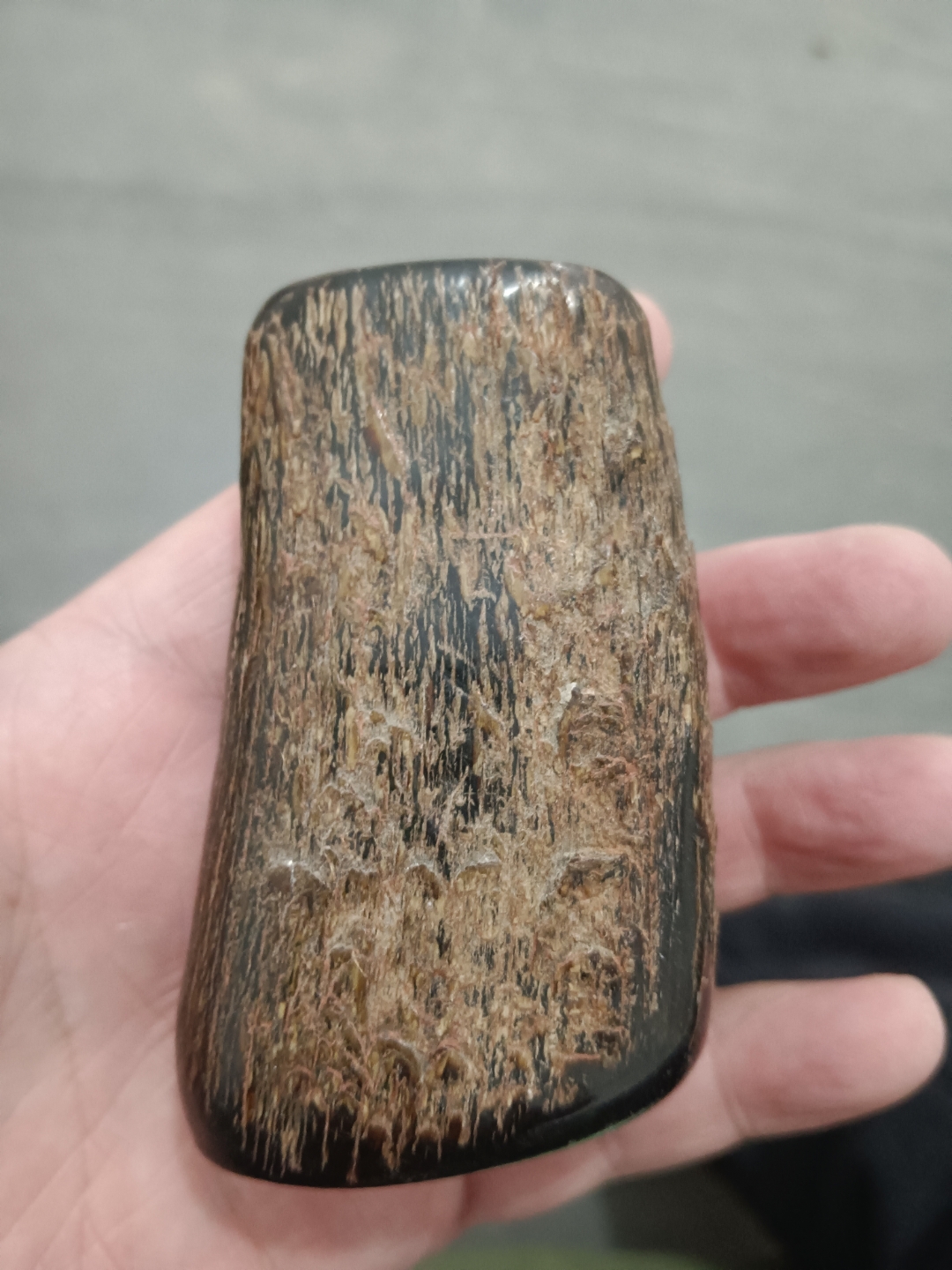 一个印度犀牛角印章,从片到丝成粉的全过程!