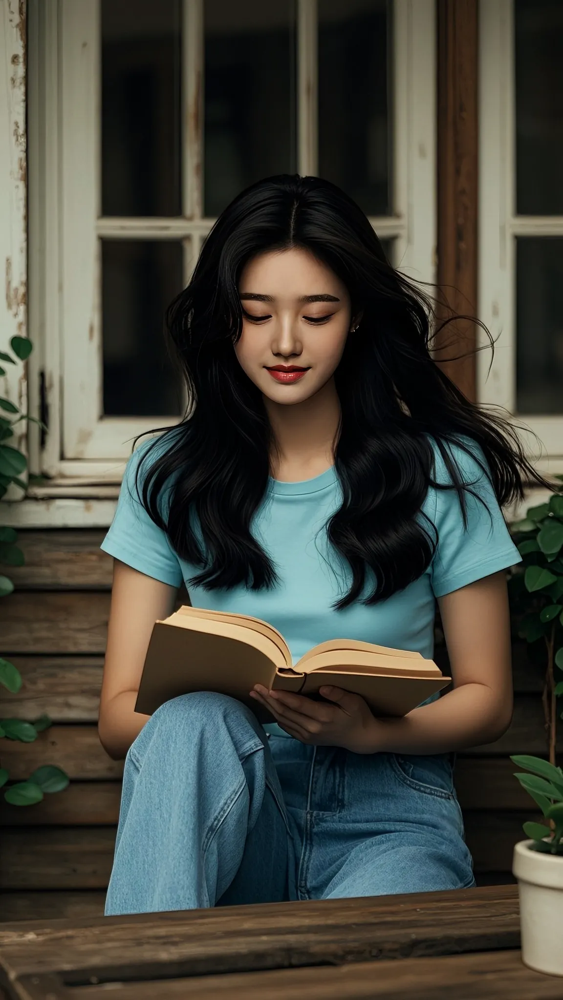 女孩窗边阅读,静谧时光里的知识旅行.#动态连更挑战