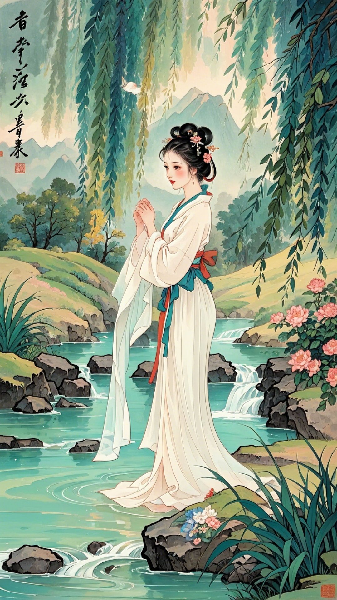 《西施浣纱》 西施浣纱是记录春秋战国时期,越国一个叫西施的美女在