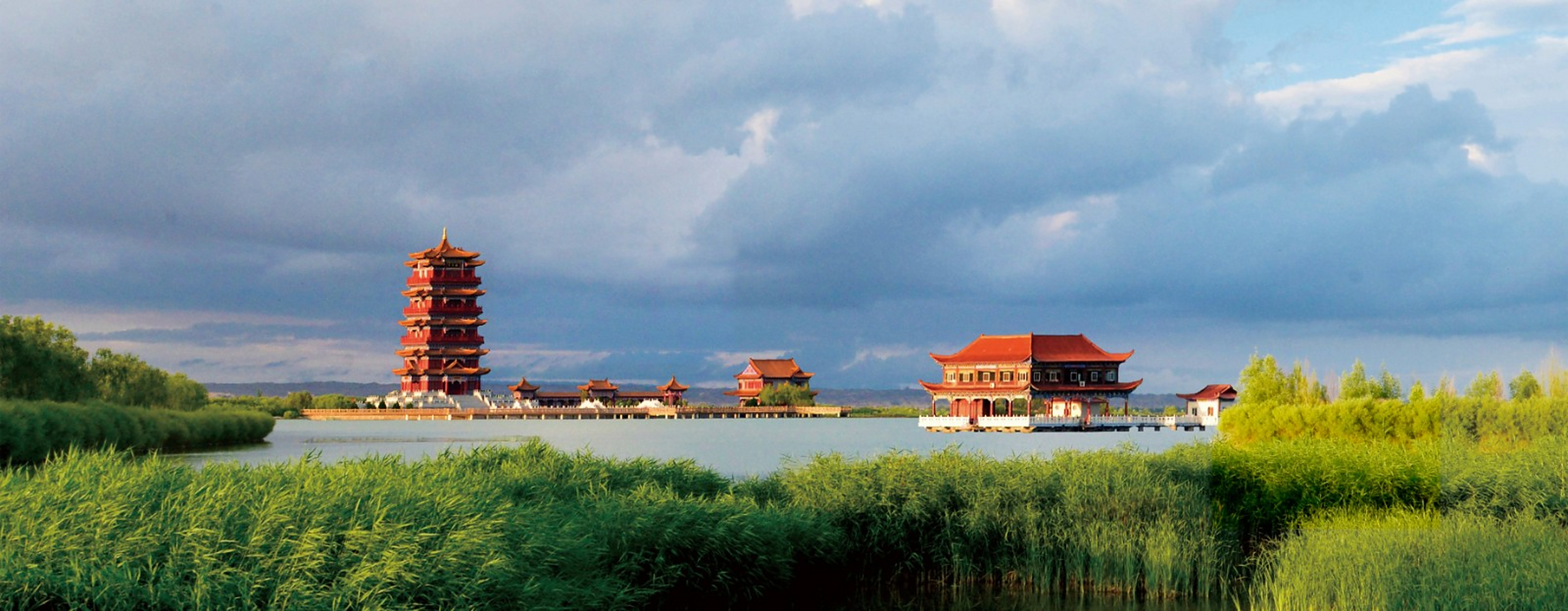 自然风光#大湖湾优越的自然环境适于多种鸟类栖息繁殖,使景区呈现出