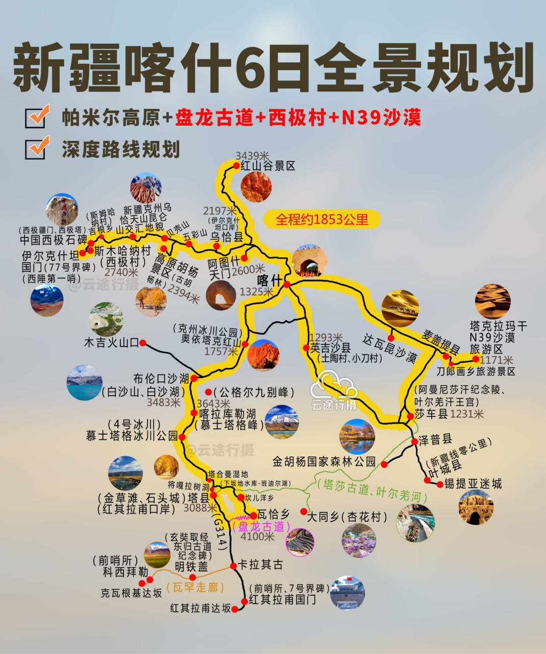97最新新疆南疆喀什全景6日旅游攻略大全,深入小众摄影景点帕米尔